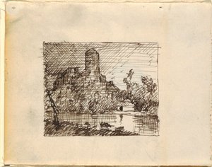 Imaginaire Landschap met door Frederic Edwin Church