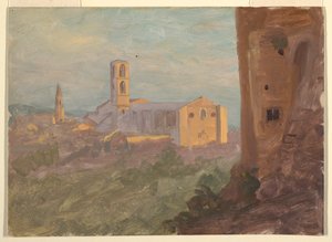 Italiaanse of Zwitserse stad door Frederic Edwin Church