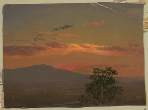 Landschap bij Zonsondergang, Hudson, N.Y.