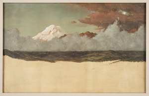 Mount Chimborazo door opkomende mist en wolken door Frederic Edwin Church