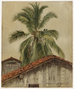 Palmbomen en boomtoppen, Ecuador door Frederic Edwin Church