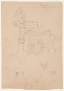 Ruïnes van de St. George-kerk, Lydda (hedendaags Lod) door Frederic Edwin Church