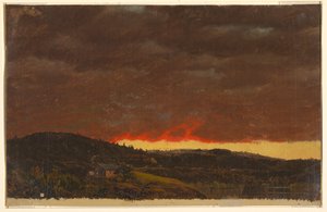 Zonsondergang, Hudson Valley door Frederic Edwin Church
