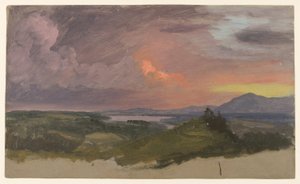 Zonsondergang in de Hudson-vallei door Frederic Edwin Church