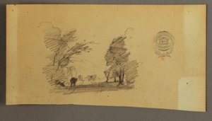 Drie Koeien op een Weg in het Bos door Frederic Edwin Church