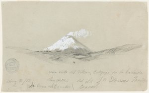 Uitzicht op Cotopaxi vanaf de Hacienda San Antonio, Ecuador door Frederic Edwin Church
