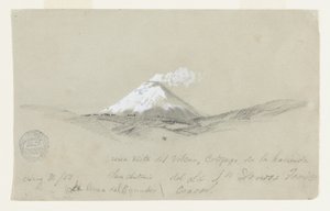 Uitzicht op de Cotapaxi vanaf de Hacienda San Antonio, Ecuador door Frederic Edwin Church