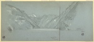 Uitzicht op het Königssee-meer met de Falkenstein, nabij Berchtesgaden, Beieren, Duitsland, Deel 2 door Frederic Edwin Church