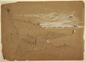 Uitzicht op South West Head, Grand Manan Island, Bay of Fundy, Canada door Frederic Edwin Church