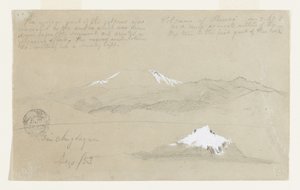 Uitzichten van de Puresé-vulkaan, Colombia en de Mt. Sincholagua, Ecuador door Frederic Edwin Church