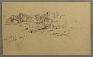 Waterrad met een Bekken in een Tuin, Jaffa, Palestina [Tel Aviv, Israël] door Frederic Edwin Church