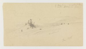 Beboste heuveltop, Heuvelachtige vallei, Zon door Frederic Edwin Church