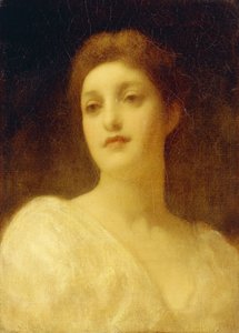 Het hoofd van een meisje door Frederic Leighton
