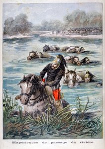 Franse cavalerie die een rivier doorwaadt, 1896