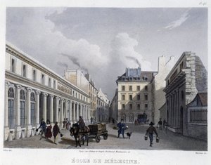 School of Medicine - in "Paris en 1832" door Martens door Frederic Martens
