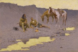 Een nieuw jaar op de Cimarron door Frederic Remington