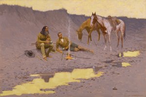 Een nieuw jaar op de Cimarron door Frederic Remington