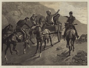 Arrestatie van een Halfbloed Whiskey Smokkelaar door de Canadese Bereden Politie door Frederic Remington
