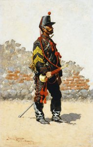 Trompetter van de Cavalerie, 1889 door Frederic Remington