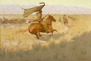 Eigendomsoverdracht (de stormloop: paardendieven) 1903 door Frederic Remington