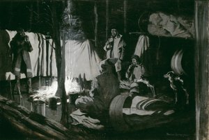 Eerste en beste kamp van de reis door Frederic Remington