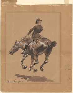Op het Ruiterpad, Central Park, New York door Frederic Remington