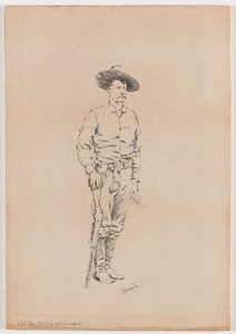 Schets van een Texas Ranger voor 