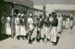 Slavenmarkt door Frederic Remington