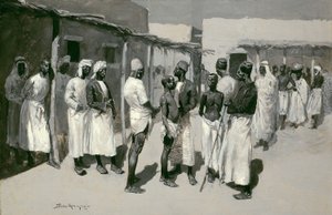Slavenmarkt door Frederic Remington