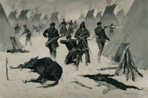 De nederlaag van Begeesterd Paard door Frederic Remington