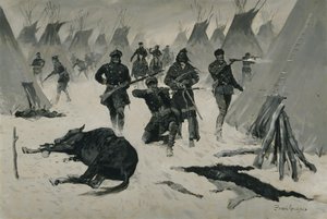 De nederlaag van Begeesterd Paard door Frederic Remington