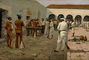 De Mier-expeditie: Het trekken van de zwarte boon (gevangenen trekken hun bonen) 1869