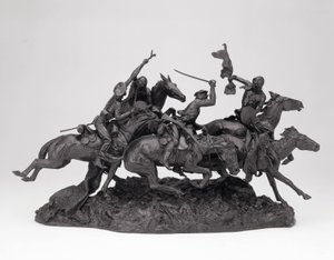 De oude dragonders van 1850 door Frederic Remington