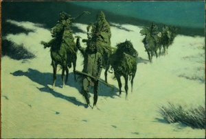 Het spoor van het beslagen paard door Frederic Remington