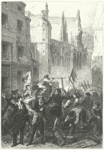 Junidagenopstand, Revolutie van 1848, Parijs (gravure) door Frederic Theodore (after) Lix