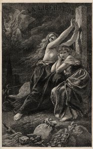 De bevrijding van het grondgebied - Elzas en Lotharingen - gravure door Frederic Theodore Lix in 