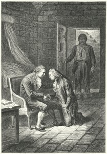 Lodewijk XVI van Frankrijk ontvangt het nieuws van zijn veroordeling voor verraad van zijn advocaat, Malesherbes door Frederic Theodore (after) Lix