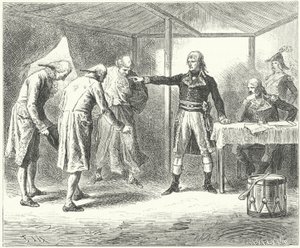 Napoleon ontslaat de Venetiaanse delegatie na de slachtingen van de Fransen in Venetië en Verona door Frederic Theodore (after) Lix