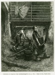 Kinderarbeid in brikettering, Barr. Gravure door Lix, ter illustratie van het verhaal 