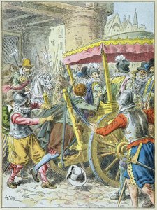 Moord op Koning Hendrik IV door François Ravaillac in de Rue de la Ferronnerie Parijs, 14 mei door Frederic Theodore Lix