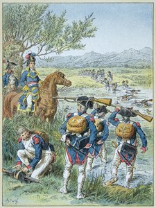 Tweede Slag bij Zürich - Oversteek van de Lintz in 1799 door het leger van Massena