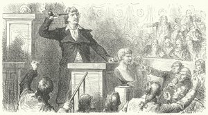 Jean-Paul Marat bij de tribune van de Nationale Conventie, 1792 door Frederic Theodore after Lix