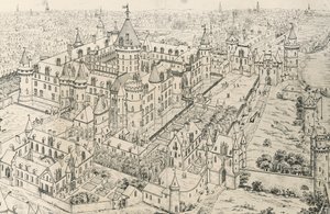 Louvre in Parijs ten tijde van Karel V, tekening door Frederic de Clarac door Frederic de Clarac
