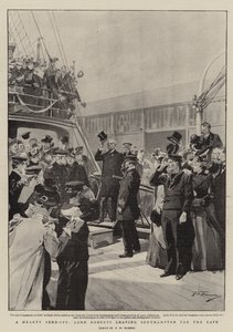 Een hartelijke uitzwaai, Lord Roberts vertrekt naar de Kaap vanuit Southampton door Frederic de Haenen