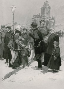 Een straatverkoper van gezouten haringen door Frederic de Haenen