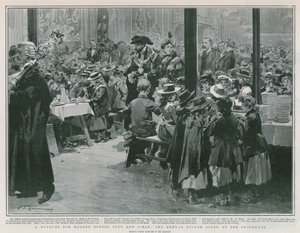 Een banket voor jongens en meisjes van de Ragged School door Frederic de Haenen