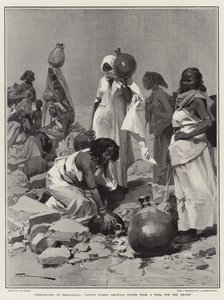 Campagne in Somaliland, inheemse vrouwen halen water uit een put voor de troepen door Frederic de Haenen