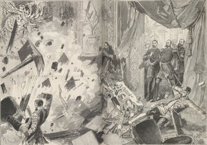 Keizer Alexander II na de explosie, avond van 17 februari 1880 door Frederic de Haenen