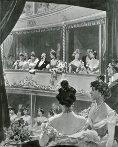 Koning Edward VII en familie in Covent Garden door Frederic de Haenen