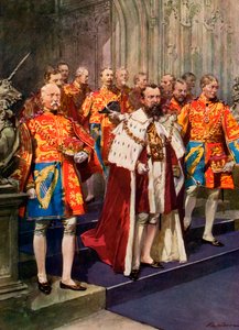 Officieren van het Heralds College, kroningsceremonie door Frederic de Haenen